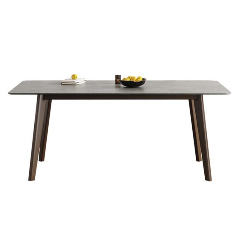 Mid-Century Modern Rectangle Dining Table Sintered Stone Table with 4 Solid Wood Legs Clearhalo ' dining_table' 'Dining Tables & Seating' 'Dining Tables' 'furn' 'furn_dining_table' 'Furniture' 'furniture_dining_table' 'Kitchen & Dining Furniture' 'kitchen&dining_furn' 'kitchen' 'kitchen_dining_table' 1200x1200_1939f86f-9333-4a09-96e4-4a0af2d6f4b9
