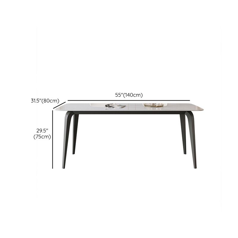 Medieval Modern Stone Dining Table 4 Legs Rectangle Table for Kitchen