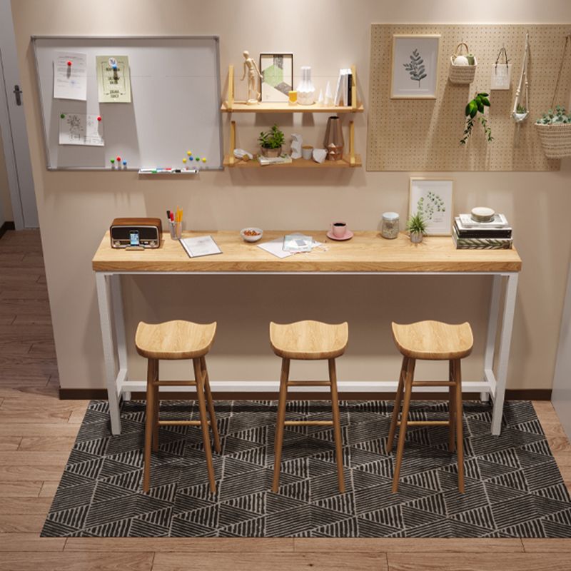 Industrial Style Bistro Bar Desk Pine Solid Wood Rectangle Bar Dining Table for Indoor Clearhalo 'Bar Furniture' 'Bar Tables' 'bar_tables' 'furn' 'furn_bar_tables' 'Furniture' 'Kitchen & Dining Furniture' 1200x1200_193ad5d3-dee4-4d7e-8dc4-5118423ef828