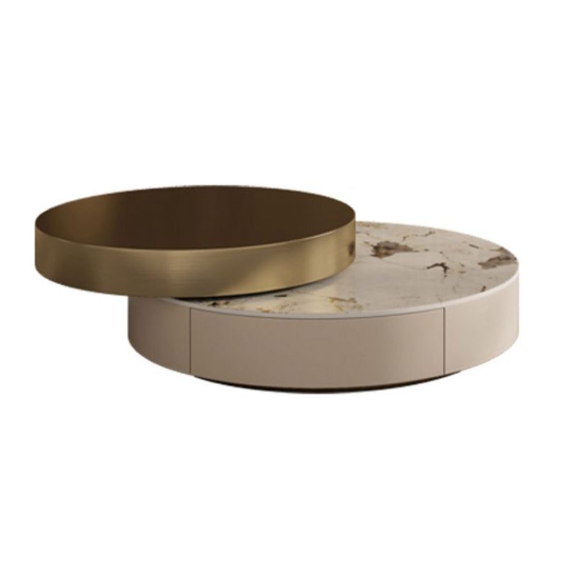 Glam No Distressing Slate Pedestal Coffee Or End Table with Drawer Clearhalo 'Coffee & Accent Tables' 'Coffee Tables' 'coffee_tables' 'furn' 'furn_coffee_tables' 'Furniture' 'Living Room Furniture' 1200x1200_193b249c-778e-4455-aea3-41ebf88c94a7