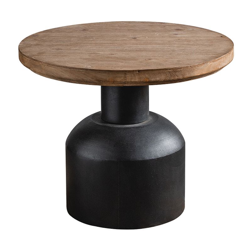 Rustic Iron Pedestal Round Wood Top Coffee Table - Distressed Surface Treatment Clearhalo 'Coffee & Accent Tables' 'Coffee Tables' 'coffee_tables' 'furn' 'furn_coffee_tables' 'Furniture' 'Living Room Furniture' 1200x1200_193c1adb-ae27-42dc-a0d2-f35b933451d8