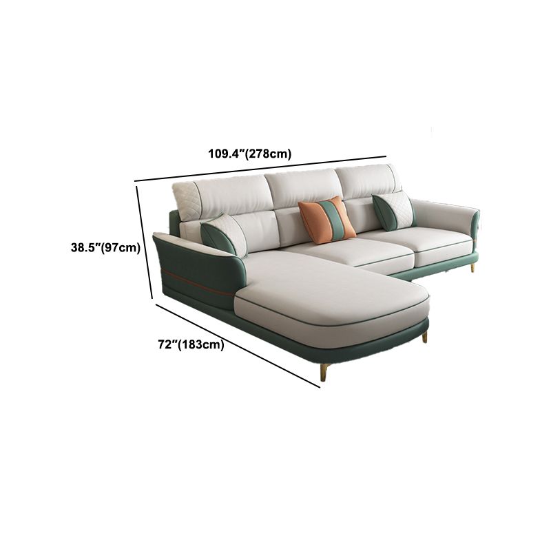 Glam da 38,18 "h divano e chaise del braccio svasato per soggiorno per soggiorno