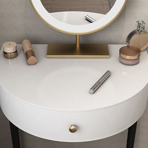 Modern Semicircle Slate Top Table Makeup Vanity with Drawers Clearhalo 'Bedroom Furniture' 'furn' 'furn_makeup_vanities' 'Furniture' 'Makeup Vanities' 'makeup_vanities' 1200x1200_193f9c5c-8ec8-404f-b56a-615679a395f7