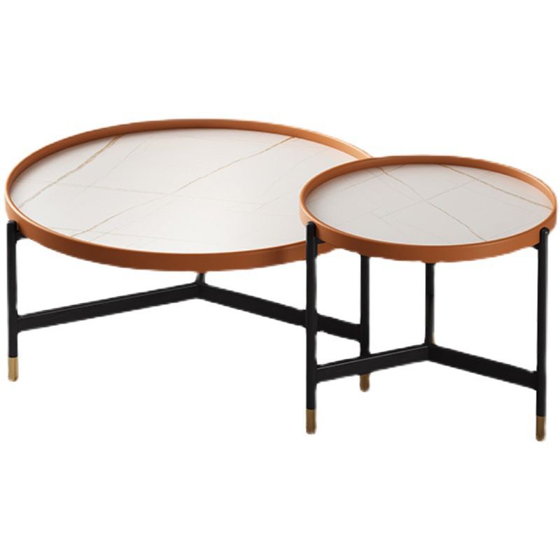 Modern Slate Tray Top 3 Legs Coffee Table White/Black Round Table Clearhalo 'Coffee & Accent Tables' 'Coffee Tables' 'coffee_tables' 'furn' 'furn_coffee_tables' 'Furniture' 'Living Room Furniture' 1200x1200_194116e5-9acd-491c-9e5c-bad31290e53b