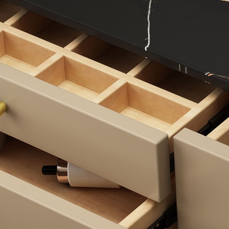 Consejo de tocador de madera contemporáneo Conjunto de tocador de maquillaje de pizarra