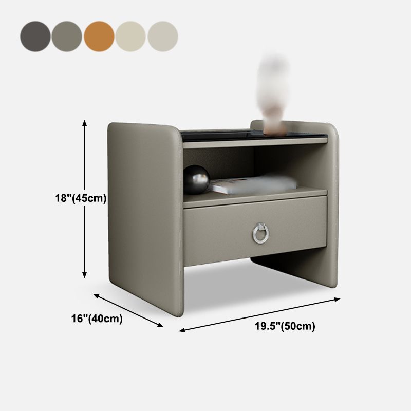 18" H Modern Bed Nightstand Glass Top Solid Wood Open Storage Night Table Clearhalo 'Bedroom Furniture' 'furn' 'furn_night_stand' 'Furniture' 'night_stand' 'Nightstands' 1200x1200_19421e13-f087-4b0e-a401-087685f3c720