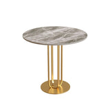 Round Minimalist Side End Table Abstract Slate Sofa Corner Table