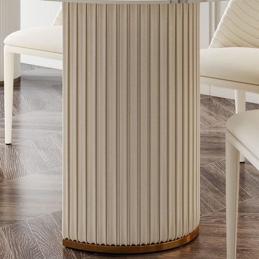 Glam 1/2/5/6/7 Pieces Dining Set Oval Sintered Stone Dining Table Set for Dining Areas Clearhalo 'Dining Room Sets' 'Dining Tables & Seating' 'dining_room_set' 'furn' 'furn_dining_room_set' 'Furniture' 'furniture_dining_room_set' 'Kitchen & Dining Furniture' 1200x1200_19441800-257c-4cec-8d65-06987965b85b