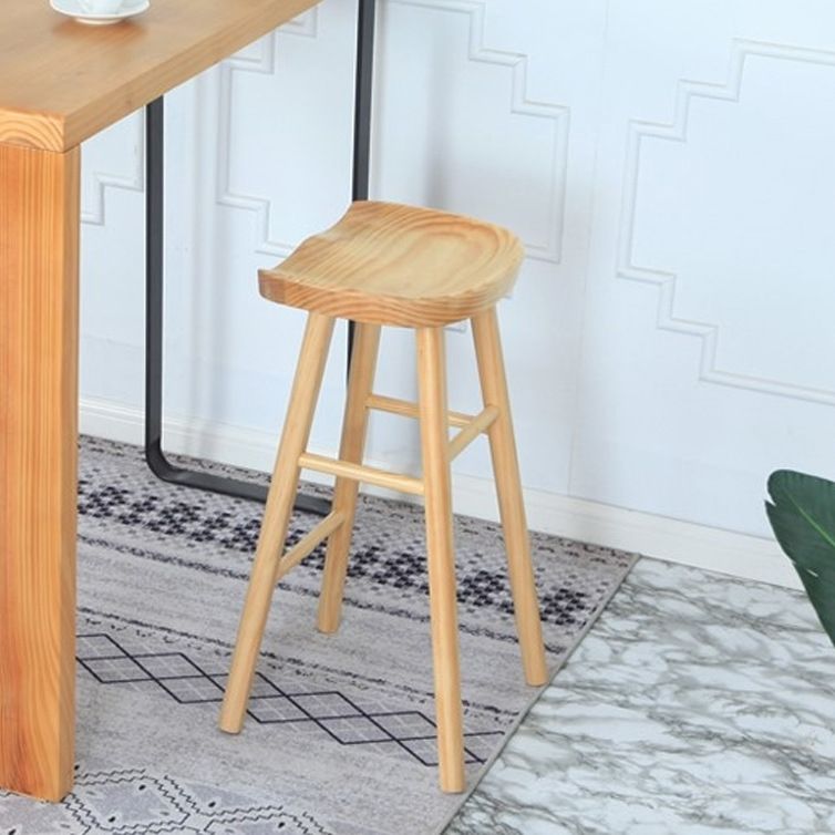 Contemporary Solid Wood Counter Stool Saddle Seat Bar Stool for Living Room Clearhalo 'Bar Furniture' 'Bar Stools' 'bar_stools' 'furn' 'furn_bar_stools' 'Furniture' 'Kitchen & Dining Furniture' 1200x1200_19472382-5f22-4f78-9586-8434c73f53ec