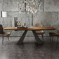 Rectangle Solid Wood Table Modern Dining Table with Metal Pedestal Base Clearhalo ' dining_table' 'Dining Tables & Seating' 'Dining Tables' 'furn' 'furn_dining_table' 'Furniture' 'furniture_dining_table' 'Kitchen & Dining Furniture' 'kitchen&dining_furn' 'kitchen' 'kitchen_dining_table' 1200x1200_194786d8-011b-457a-9539-e8238392766b