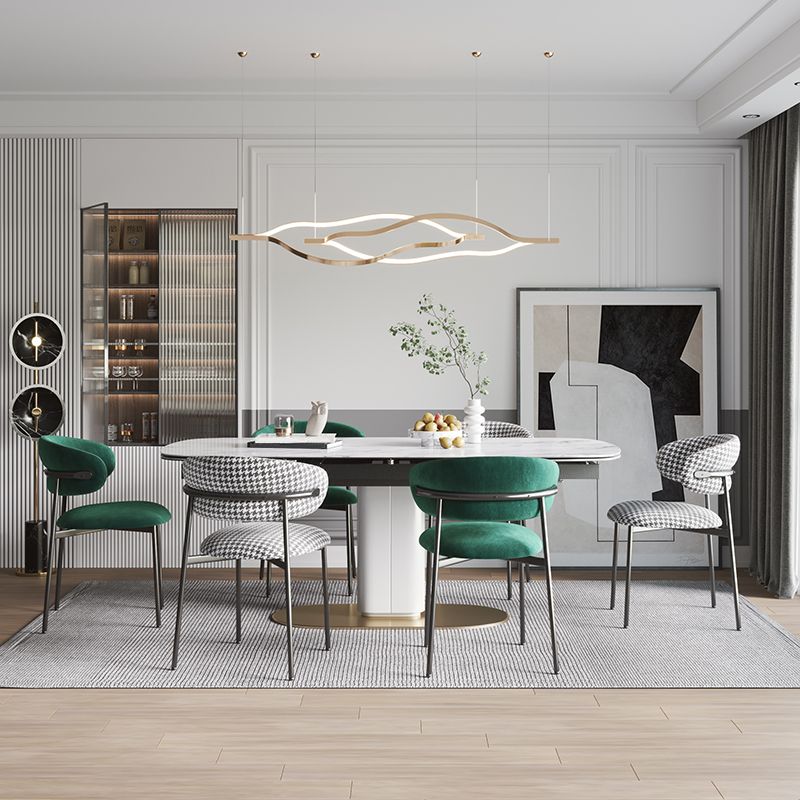 Glam Style Dining Chair Upholstered Open Back Dining Chair for Home Clearhalo 'Dining Chairs' 'Dining Tables & Seating' 'dining_chair' 'furn' 'furn_dining_chair' 'Furniture' 'furniture_dining_chair' 'Kitchen & Dining Furniture' 1200x1200_1947c3ac-a0b9-4024-9148-21f4f3d4ff99