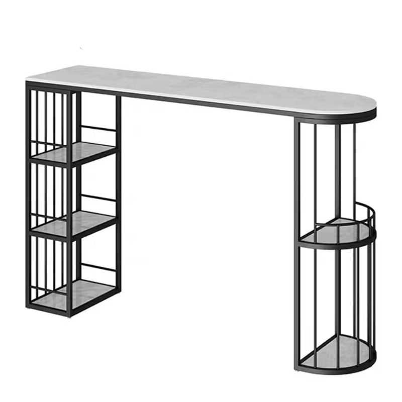 Tavolo da tavolo da bar moderno a barra da banco in marmo bianco per soggiorno