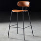 Nordic Style Leather Seat Backrest Bar Chair Front Desk High Chair Clearhalo 'Bar Furniture' 'Bar Stools' 'bar_stools' 'furn' 'furn_bar_stools' 'Furniture' 'Kitchen & Dining Furniture' 1200x1200_19493856-2e5b-4009-8d5b-497d73229377