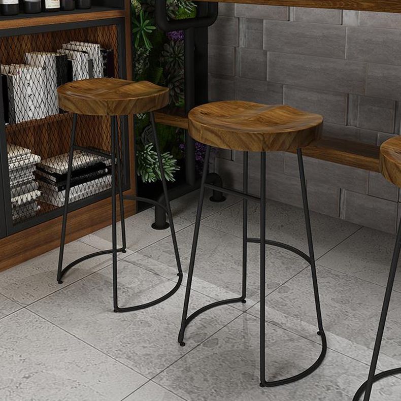 Contemporary Backless Dining Stools Solid Wood Bar Stools with Footrest Clearhalo 'Bar Furniture' 'Bar Stools' 'bar_stools' 'furn' 'furn_bar_stools' 'Furniture' 'Kitchen & Dining Furniture' 1200x1200_194a3ca2-15f3-4ddd-a70b-57d1e2a10148