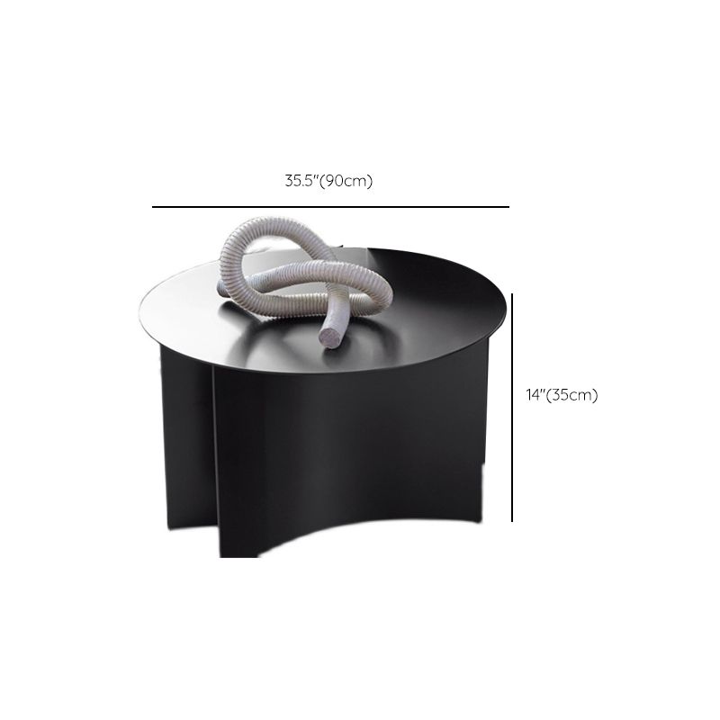Abstract Coffee Table Black Round Metal Coffee Cocktail Table