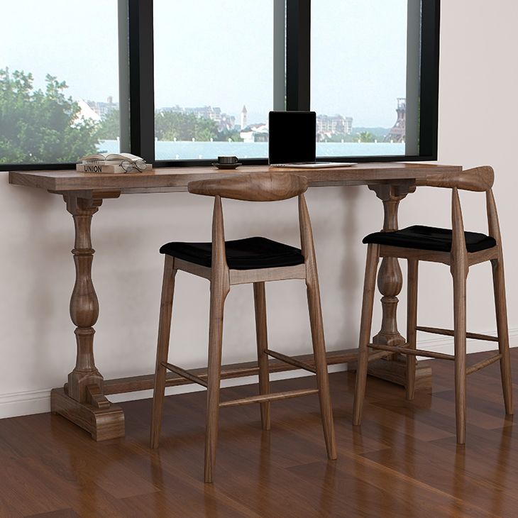 Brown 1/2/3 Pieces Pub Dining Set Solid Wood Table and Stool Set Clearhalo 'Bar Furniture' 'furn' 'furn_home_bar_bar_sets' 'Furniture' 'Home Bars & Bar Sets' 'home_bar_bar_sets' 'Kitchen & Dining Furniture' 1200x1200_194be35e-97cb-4132-bda0-fd44da393dac