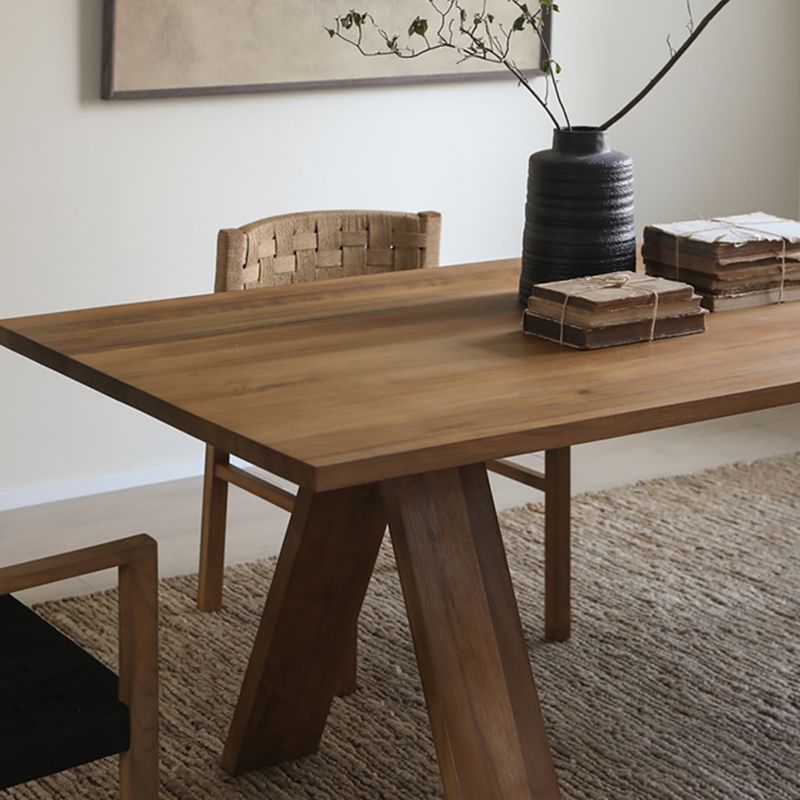 Solid Wood Dining Table Rectangle Modern Dinner Table for Home Use Clearhalo 'Dining Tables & Seating' 'Dining Tables' 'dining_table' 'furn' 'furn_dining_table' 'Furniture' 'Kitchen & Dining Furniture' 1200x1200_194cb4ed-f827-46a6-946c-daee075135af