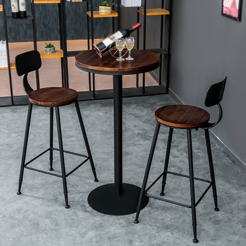 Industrial 1/3/5 Pieces Bar Table Set Round Pine Wood Counter Table with High Stools Clearhalo 'Bar Furniture' 'furn' 'furn_home_bar_bar_sets' 'Furniture' 'Home Bars & Bar Sets' 'home_bar_bar_sets' 'Kitchen & Dining Furniture' 1200x1200_194d023c-55b7-40a8-83b9-5c61ef79b7e1