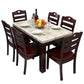 Modern Style Marble Dining Table Set Rectangular Dining Table with Solid Wood Base Clearhalo 'Dining Room Sets' 'Dining Tables & Seating' 'dining_room_set' 'furn' 'furn_dining_room_set' 'Furniture' 'furniture_dining_room_set' 'Kitchen & Dining Furniture' 'kitchen&dining_furn' 'kitchen' 1200x1200_194e183d-6ffa-457b-bcd5-3dcedf50f3aa