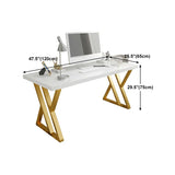 Escritorio de oficina de 1 cortavadora Glam de escritorio rectangular de madera maciza para el hogar