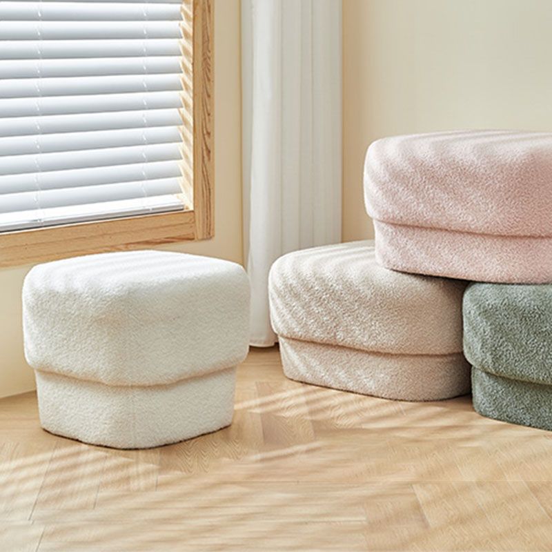 Solid Color Flannel Standard Stool Modern Simple Square Upholstered Stool Clearhalo 'furn' 'furn_ottomans_poufs' 'Furniture' 'Living Room Furniture' 'Ottomans & Poufs' 'ottomans_poufs' 1200x1200_194f9c6b-93cf-469a-8aea-aab4e3a39695