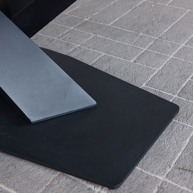 Modern Style Sintered Stone Dining Table Gray Rectangle Table with Pedestal Clearhalo ' dining_table' 'Dining Tables & Seating' 'Dining Tables' 'Furniture' 'furniture_dining_table' 'Kitchen & Dining Furniture' 'kitchen&dining_furn' 'kitchen' 'kitchen_dining_table' 1200x1200_1950bda7-ade6-41a1-a56a-f9da3a89674d