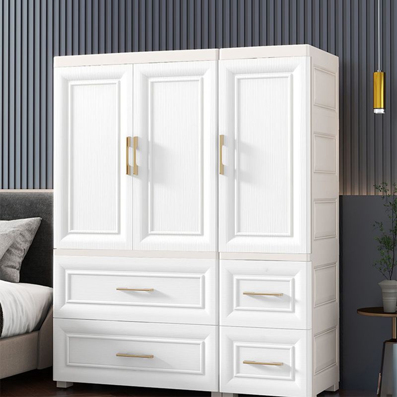 Contemporary White Storage Cabinet Bedroom Plastic Cabinet with Drawers Clearhalo 'Armoires & Wardrobes' 'armoires_wardrobes' 'Bedroom Furniture' 'furn' 'furn_armoires_wardrobes' 'Furniture' 1200x1200_1950d993-cede-41a9-965e-a5da66d48200