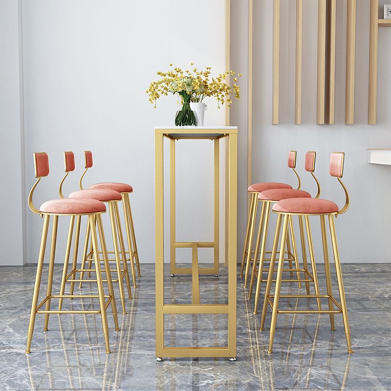 Glam Style Counter Stool Upholstered Low Back Bar Stool with Gold Frame Clearhalo 'Bar Furniture' 'Bar Stools' 'bar_stools' 'furn' 'furn_bar_stools' 'Furniture' 'Kitchen & Dining Furniture' 1200x1200_1951271e-b959-4e81-82b2-5fb53c55d144