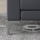 Black Square Arm Sofa Contemporary Standard Sofa for Living Room, 27.55" W