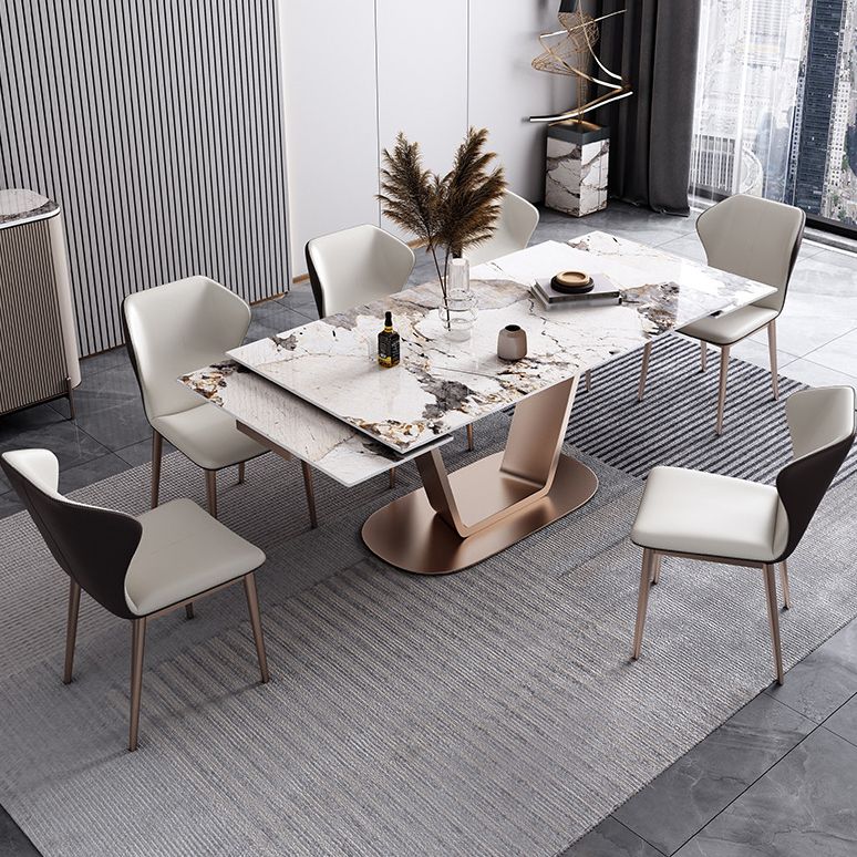Glam 1/2/5/7 Pieces Dinette Set Sintered Stone Dining Room Set Clearhalo 'Dining Room Sets' 'Dining Tables & Seating' 'dining_room_set' 'Furniture' 'furniture_dining_room_set' 'Kitchen & Dining Furniture' 1200x1200_1951bc59-a8cc-4a4c-8d7e-2a39495116b6