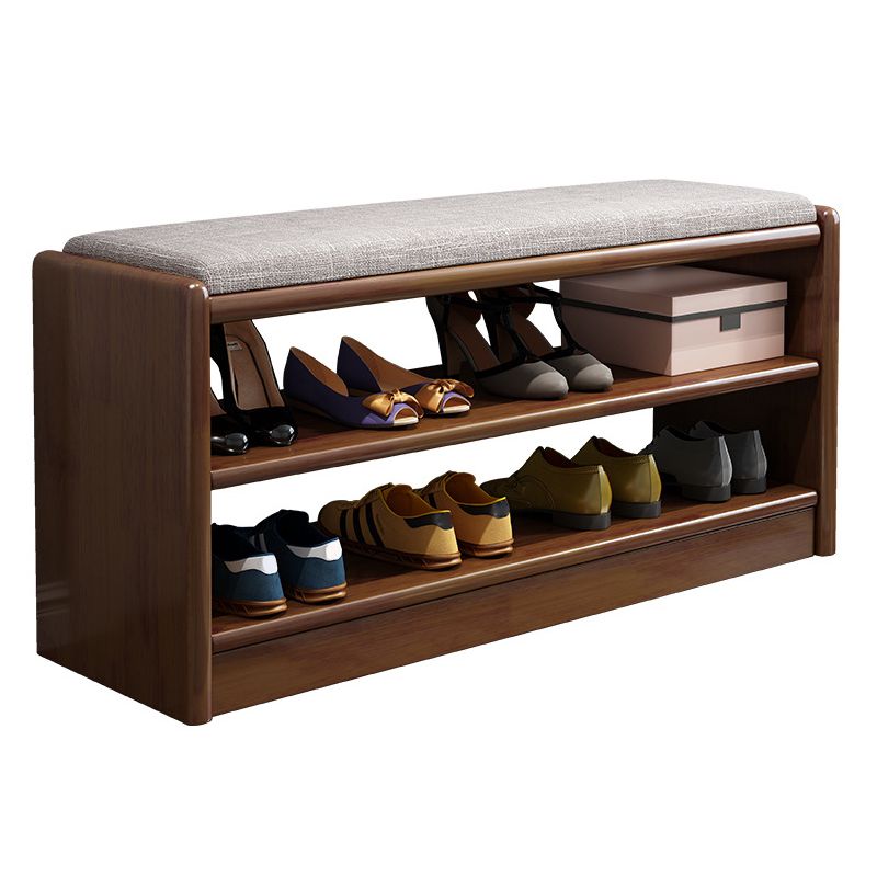 13.78" W Modern Entryway Bench Rubberwood Bench with Shoe Storage Clearhalo 'Benches' 'Chairs & Seating' 'furn' 'furn_benches' 'Furniture' 'Living Room Furniture' 1200x1200_1951dd1e-2fd0-4a98-8e9a-fa437f43e594