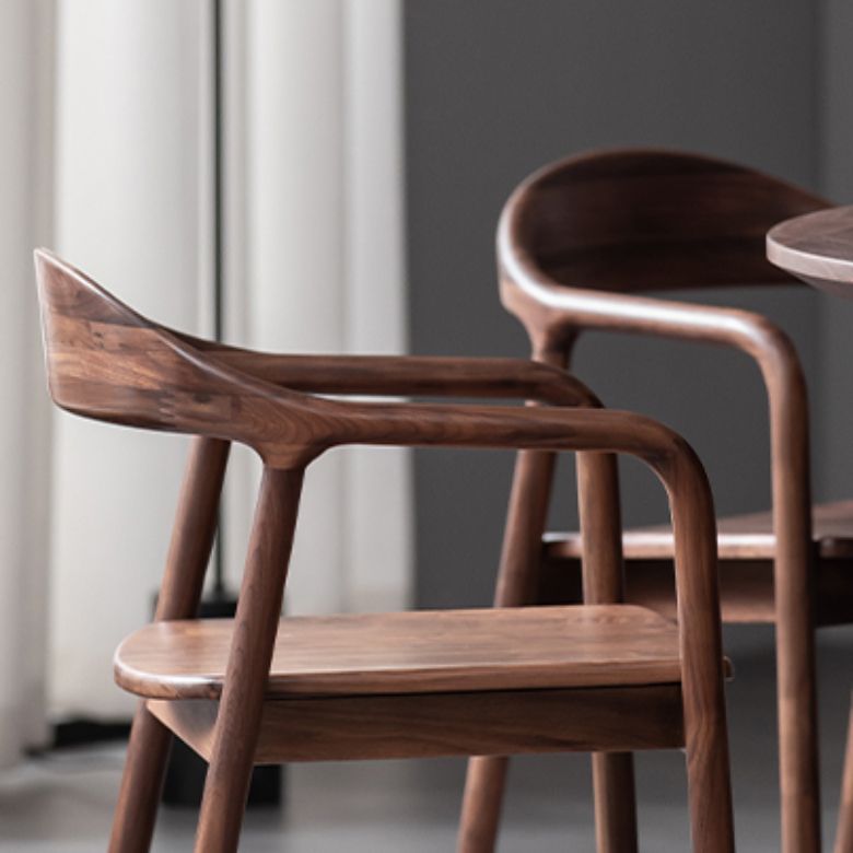 Massivholz Essarm Stuhl offener Essstuhl für Esszimmer offener Rücken