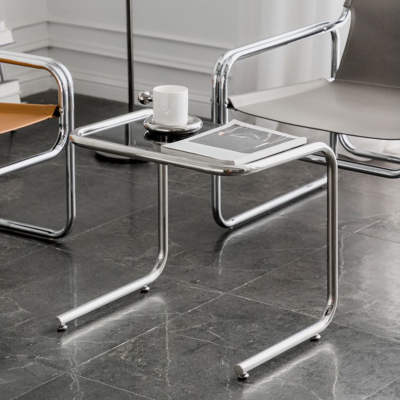 Tavolo da corner in vetro modernistico in vetro in metallo c laterale per soggiorno