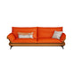 Contemporary Cushions Standard Sofa Leather Flared Arm Sofa for Living Room