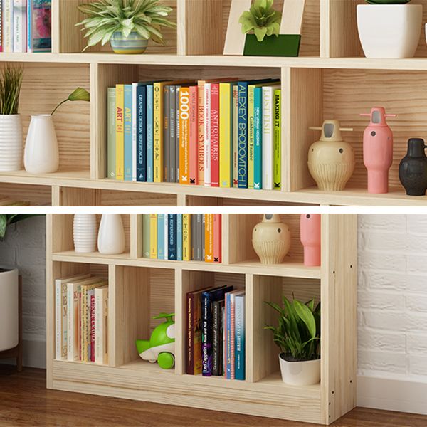 Natural Pine Wood Standard Bookshelf Modern Closed Back Bookcase for Classroom Clearhalo 'Bookcases' 'furn' 'furn_bookcases' 'Furniture' 'furniture_bookcases' 'Office Furniture' 1200x1200_1955f6d9-2025-4a54-a6a1-538390ffd845