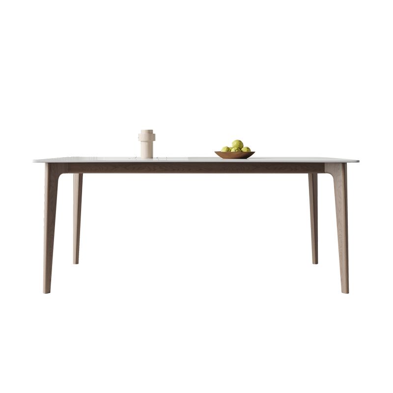 Mesa de comedor Mid-Century Mesa de comedor rectangular de piedra en blanco