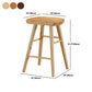 Modern Backless Footrest Stool Contoured Pine Solid Wood Bar Stool
