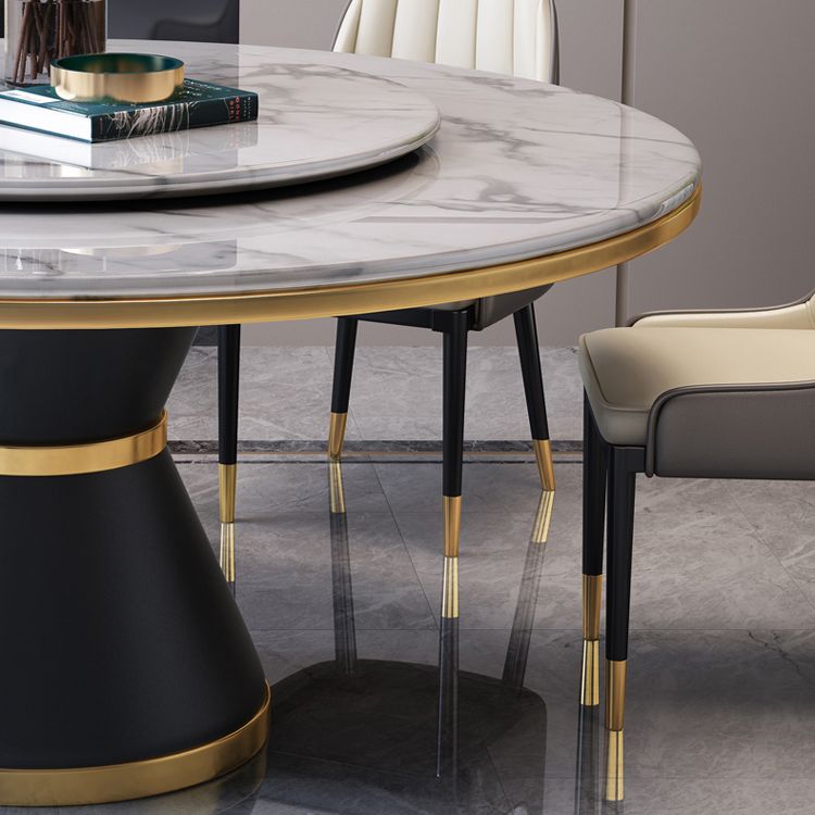 Luxury Home Round Dining Table Marble Table with Black Pedestal Base Clearhalo ' dining_table' 'Dining Tables & Seating' 'Dining Tables' 'furn' 'furn_dining_table' 'Furniture' 'furniture_dining_table' 'Kitchen & Dining Furniture' 'kitchen&dining_furn' 'kitchen' 'kitchen_dining_table' 1200x1200_195a2178-d587-4d76-a9db-2906559c33ab
