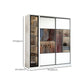 White Sliding Wardrobe Closet Engineered Wood Wardrobe Armoire