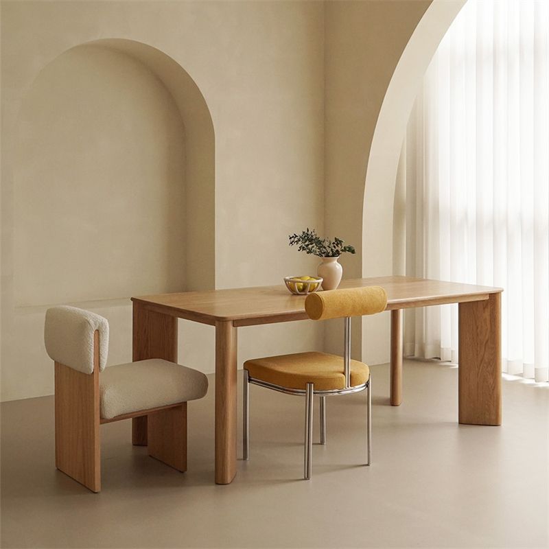 Solid Wood Dining Table Rectangle 4 Legs Dinner Table for Home Use Clearhalo 'Dining Tables & Seating' 'Dining Tables' 'dining_table' 'furn' 'furn_dining_table' 'Furniture' 'Kitchen & Dining Furniture' 1200x1200_195c74ab-1024-47b1-9e56-7434515261e4