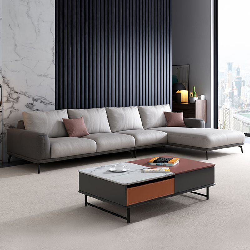 Stain-Resistant Faux Leather Square Arm Sofa/Sectional for Living Room Clearhalo 'furn' 'furn_sectionals' 'Furniture' 'furniture_sectionals' 'kitchen' 'kitchen_sectionals' 'Living Room Furniture' 'Sectionals' 1200x1200_195d8ce3-a366-4ae3-b61e-13472e82ed9f