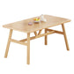 Mesa de comedor rectangular mesa de comedor de base de caballete en nogal y natural