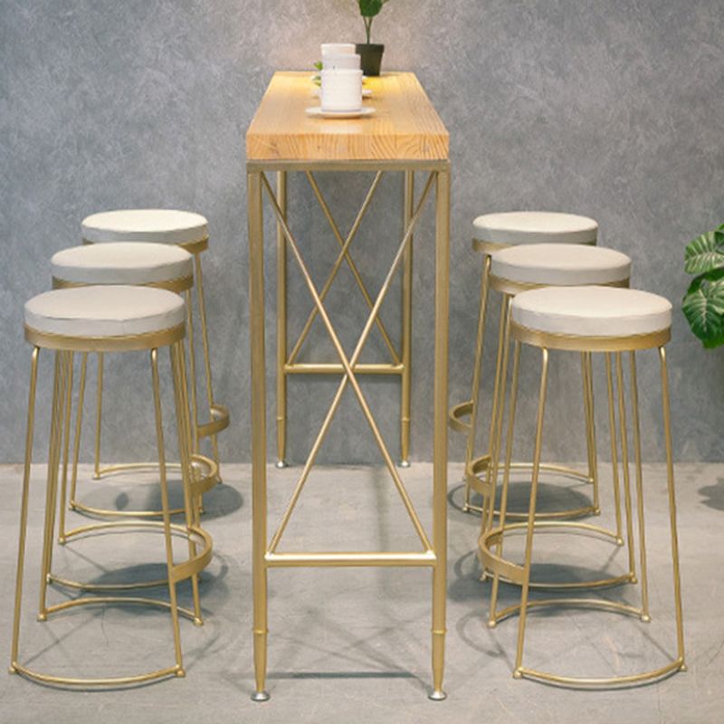 Glam Barhöhentisch, Bistro-Bartisch mit Massivholzplatte und Metallsockel