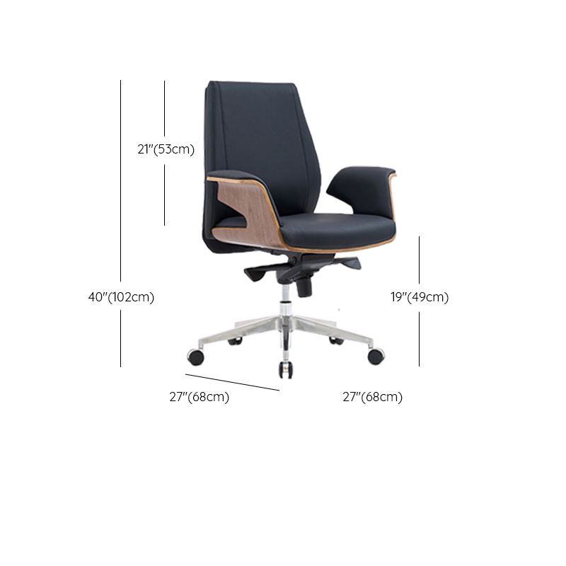 Modern Armless Office Chair Leather Adjustable Seat Height Desk Chair with Wheels Clearhalo 'furn' 'furn_office_chair' 'Furniture' 'Office Chairs' 'Office Furniture' 'office_chair' 1200x1200_195f541e-a070-40d0-b18b-d128ad74e464