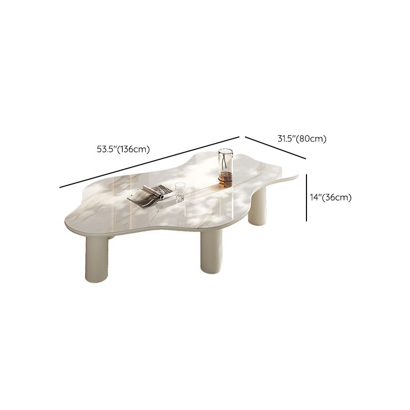 No Distressing Single Coffee Table Slate Free-Form White Coffee Table Clearhalo 'Coffee & Accent Tables' 'Coffee Tables' 'coffee_tables' 'furn' 'furn_coffee_tables' 'Furniture' 'Living Room Furniture' 1200x1200_195f605a-6a4a-4872-8dfb-24ed309df15e