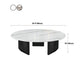 Table basse avec plateau en pierre avec 3 pieds en métal de 15,75 pouces de haut pour le salon