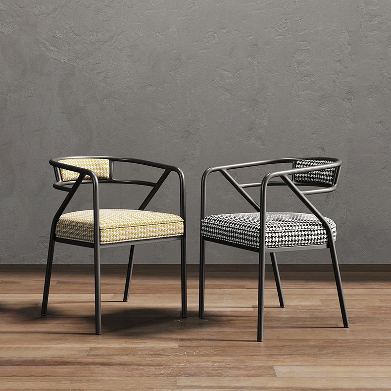 Upholstered Industrial Arm Chair Matte Finish Open Back Dining Chair (Set of 4) Clearhalo ' kitchen&dining_furn' 'Dining Chairs' 'Dining Tables & Seating' 'dining_chair' 'furn' 'furn_dining_chair' 'Furniture' 'furniture_dining_chair' 'Kitchen & Dining Furniture' 'kitchen' 1200x1200_19631929-56d9-434d-8b88-2761a6b1980c