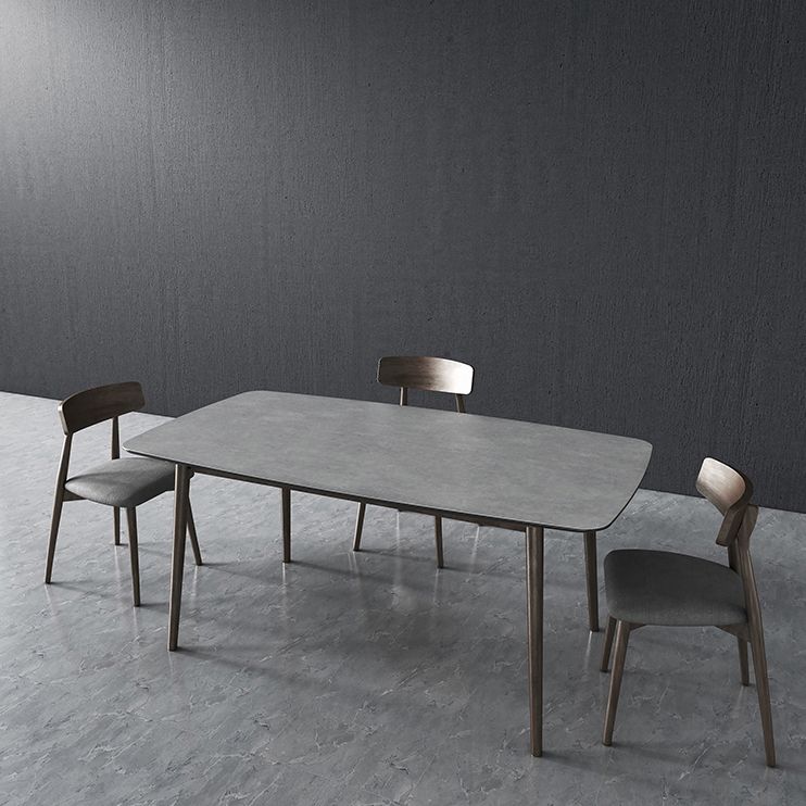 Mid-Century Modern Dining Table Rectangle Stone Top Dining Table with 4 Legs Clearhalo 'Dining Tables & Seating' 'Dining Tables' 'dining_table' 'furn' 'furn_dining_table' 'Furniture' 'Kitchen & Dining Furniture' 1200x1200_19640aa1-8c2b-469f-afec-678aa95aecd5