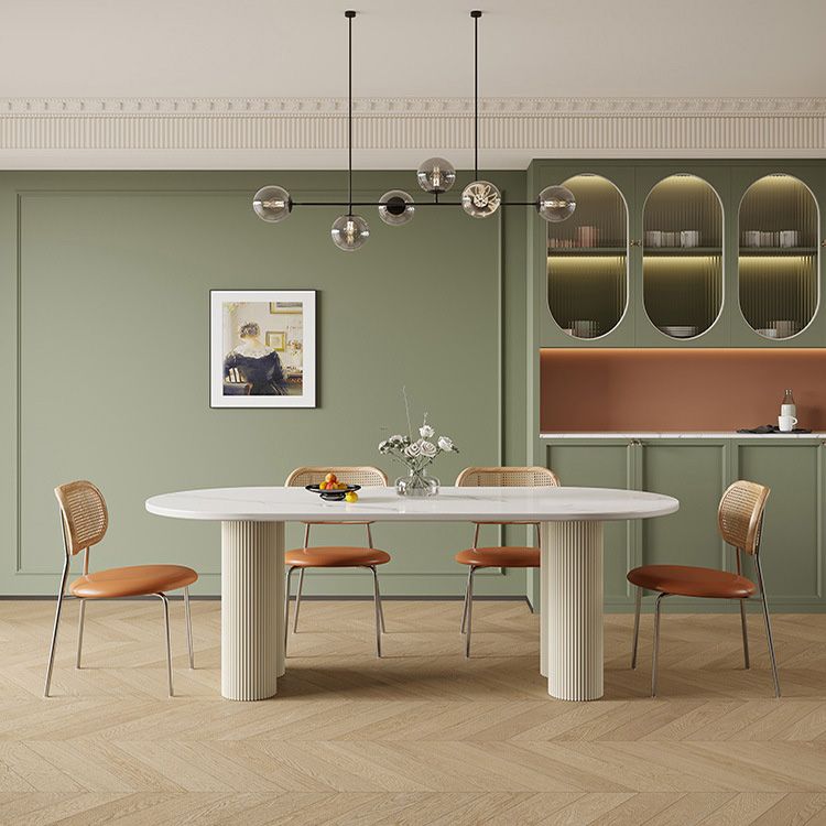 Simplicity Dinette Table Oval Stone Dining Room Table for Dining Room Clearhalo 'Dining Tables & Seating' 'Dining Tables' 'dining_table' 'furn' 'furn_dining_table' 'Furniture' 'Kitchen & Dining Furniture' 1200x1200_1964fee9-26c8-4d8a-b525-a62c500a3b8d