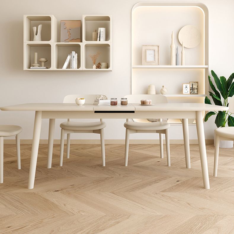White Rectangle Dining Room Table Modern Dinner Room Kitchen Table Clearhalo 'Dining Tables & Seating' 'Dining Tables' 'dining_table' 'furn' 'furn_dining_table' 'Furniture' 'Kitchen & Dining Furniture' 1200x1200_1965cf6c-1a65-440a-b556-c80b246cc69e